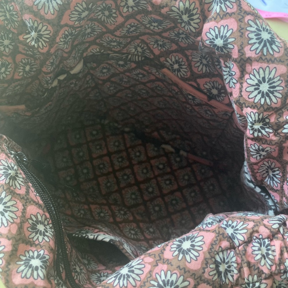 Vera Bradley retired mocha rouge shoulder bag pink, brown, white floral pattern - Picture 14 of 16